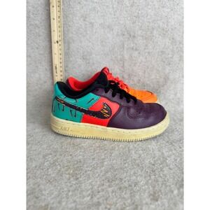 Nike Air Force 1 Kids Custom Multi Color Drip Swoosh Sneakers Shoes‎